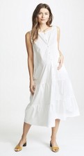 Hatch Maternity Women s THE ELENORE DRESS White Cotton Poplin Size 0 XS/0-2 NEW