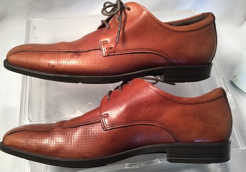 ECCO Mens Sz.9.5 M EU 43 Brown Leather Oxfords Dress Casual Shoes Bicycle Toe - Picture 4 of 8