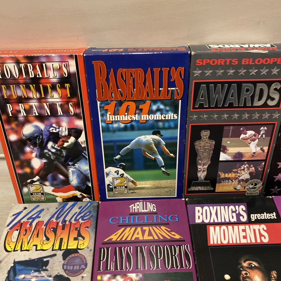 HUGE Vintage VHS 📼 Sports LOT Football Baseball Funnies Pranks Boxing Hockey - Image 3 of 4