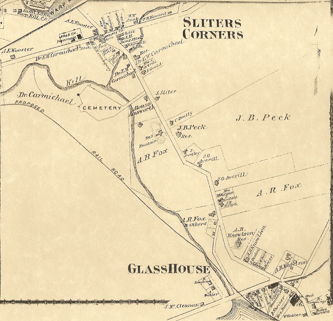 West Sand Lake Poestenkill Glass Lake NY 1876 Maps with Homeowners
