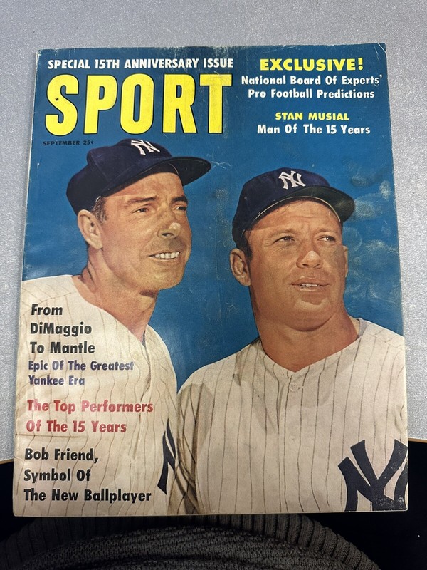 1961 Sport Magazine: Joe DiMaggio & Mickey Mantle New York Yankees/Stan Musial