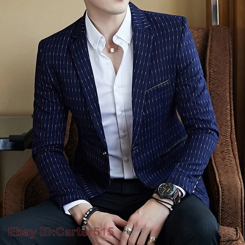 Blazer Slim-FIT Men's Casual Suit New Luxury Jacket Fashion Top - Imagen 8 de 22