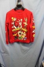 VTG Looney Tunes Cartoon Sweatshirt RED Size M /7-9 CLASSIC rare