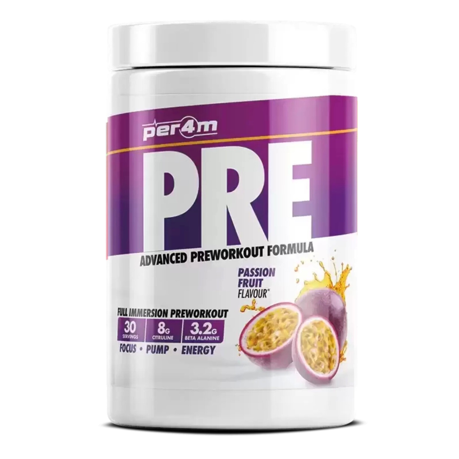 PER4M PRE WORKOUT STIM FOCUS ENERGY PUMP 570G PASSIONFRUIT BBE 4/26
