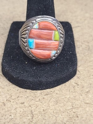 925 Inlay Ring 12.87 Grams Size 11