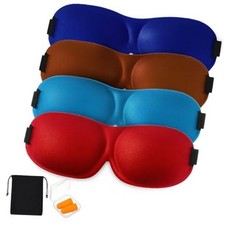 4 Pack Sleep Mask for Back and Side Sleeper, 4 Colors Soft Light Blocking 3D