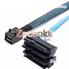 Mini SAS HDD SFF-8643 to 4 SFF-8482 Connector with Power Port Hard Drive 1M US