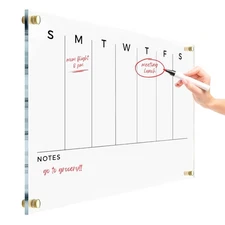 Weekly Premium Acrylic Wall Calendar - Reusable Board for Office and Home - D...