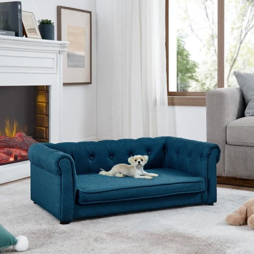 Elegant Rectangle Pet Bed for Small & Medium Dogs, Durable Elevated Dog Sofa Bed
