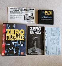 ZERO TOLERANCE SEGA GENESIS 100% COMPLETE IN BOX W/ REGISTRATION & AD
