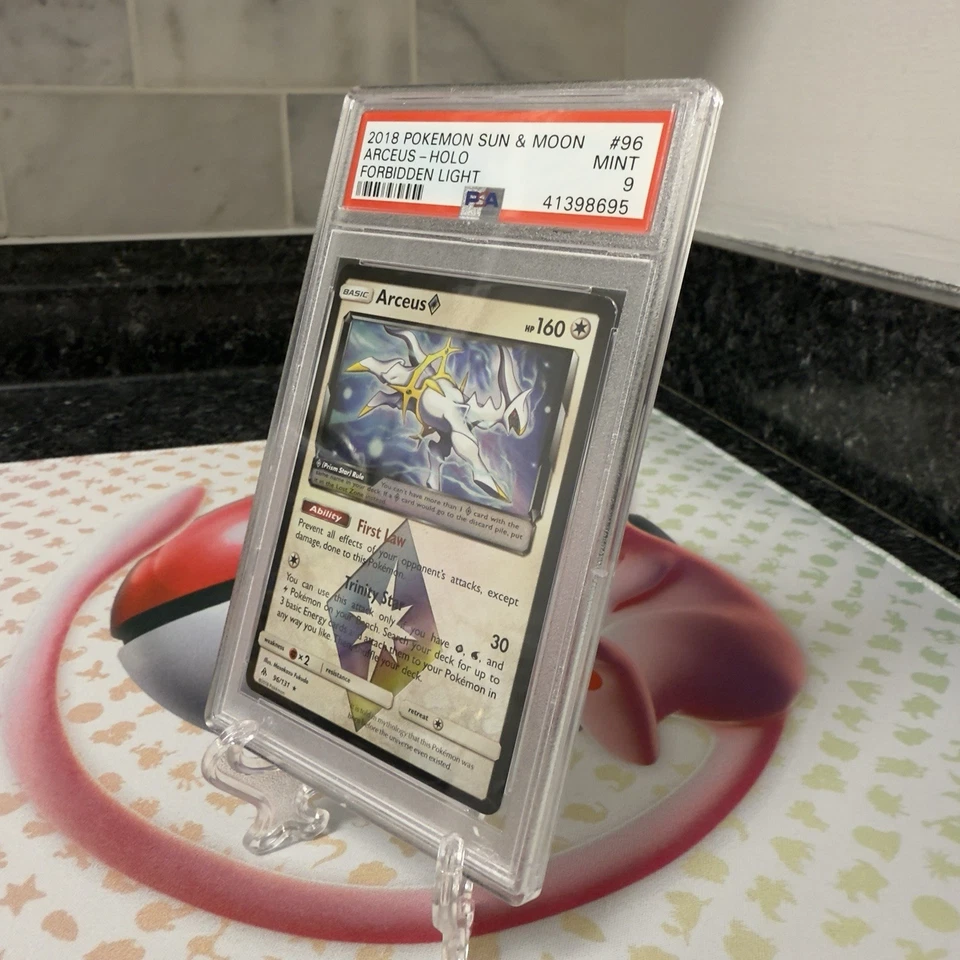 2018 Pokemon Sun & Moon Forbidden Light Arceus Holo Rare 96 PSA 9 Prism (G460) - Image 3 of 4