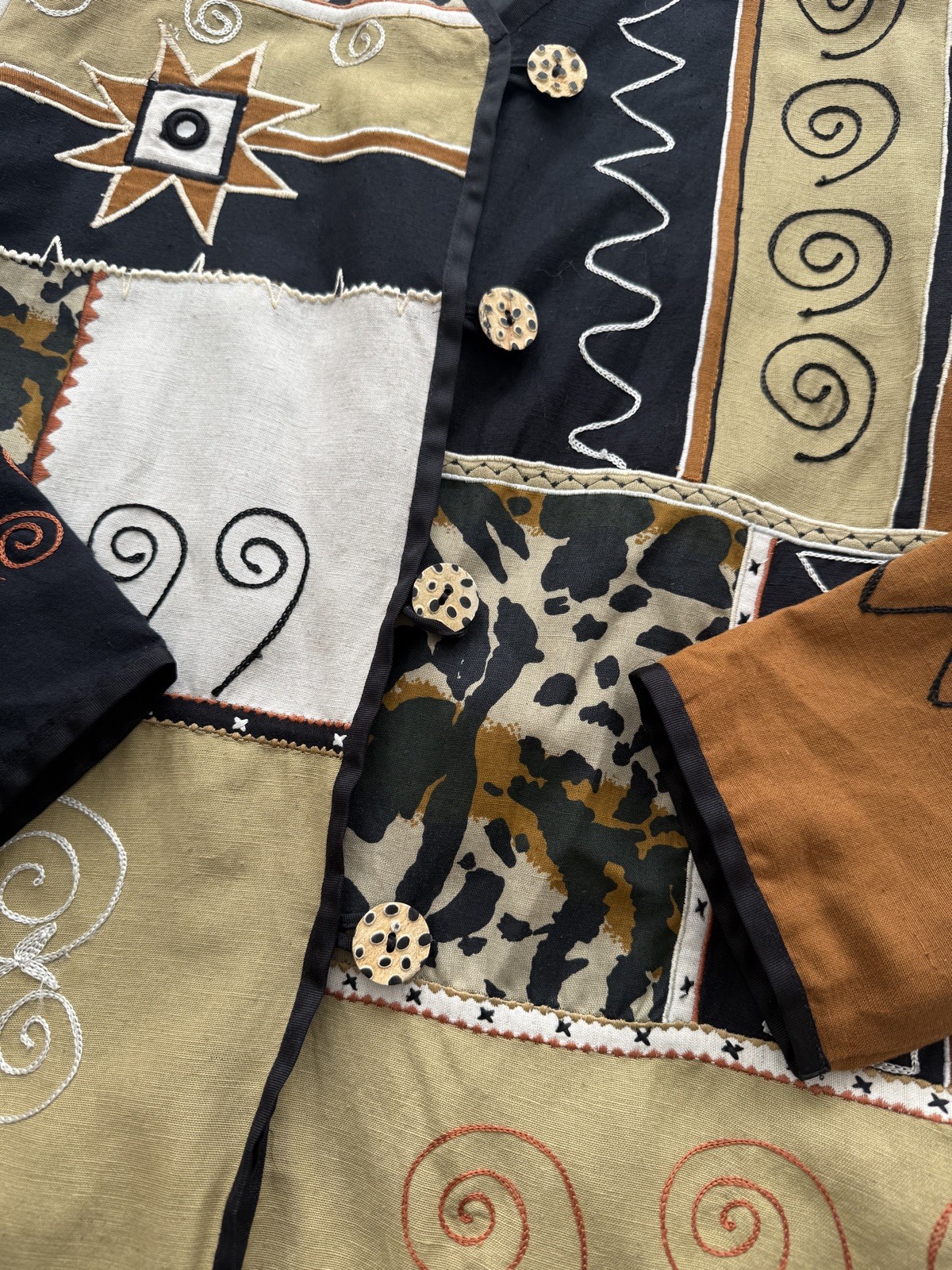 Indigo Moon Patchwork Jacket – M Embroidered Boho… - image 4