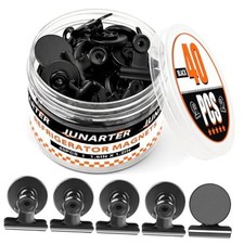 Heavy Duty Magnetic Clips, Fridge Magnet Whiteboard Magnet Clips, 40 Pack Black
