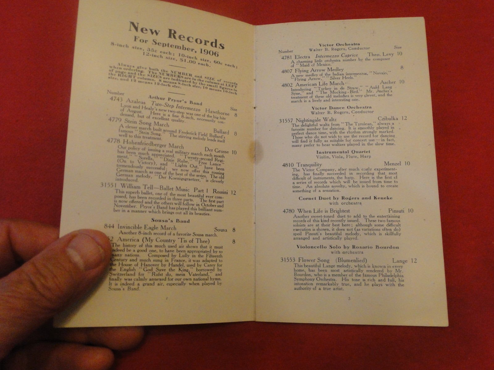 Tm Partially Red New Victor Records 1906 Catalog/Booklet/Pamphlet TM | eBay