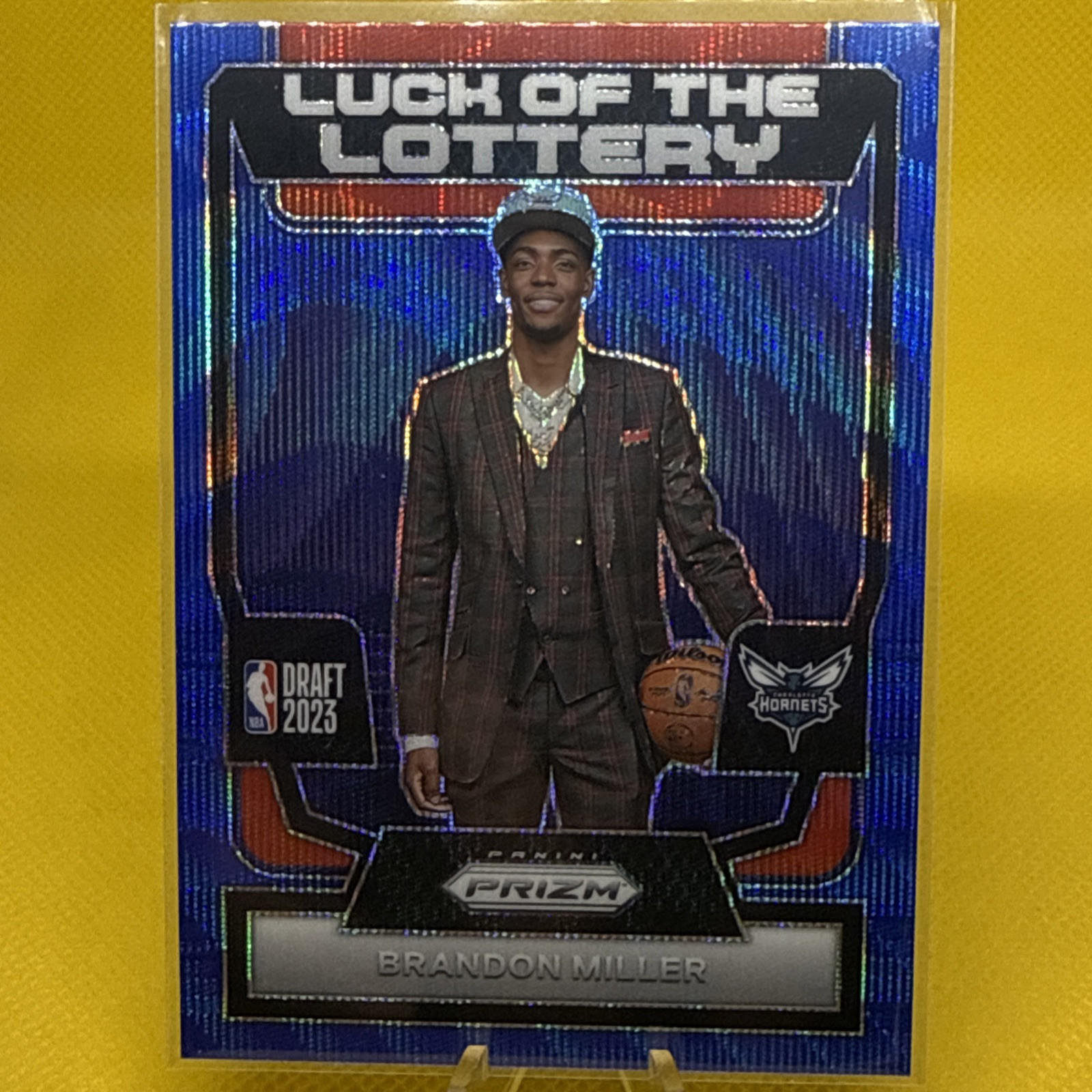BRANDON MILLER 2023-24 PRIZM ROOKIE LUCK OF THE LOTTERY BLUE WAVE