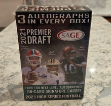 2021 Sage Football Blaster Box Hit Premier Draft High Series 3 Autographs Auto