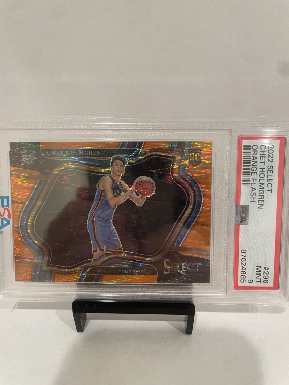 2022 Select Rookie Chet Holmgren Courtside Orange Flash #296 PSA 9