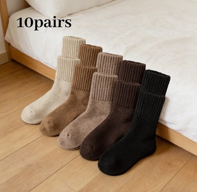 5/10-Pairs Assorted Colors Women's Winter Warm Merino Heavyweight Boot Socks