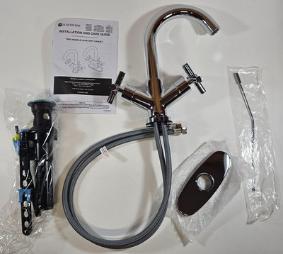 Glacier Bay Dorset Cross 2-Handle Lavatory Faucet Chrome HD67440W-6001 Open Box