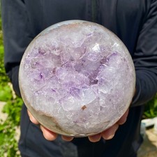 4.29LB Agate Open Smile Crystal Sphere Energy Healing Wealth Attraction Ornament