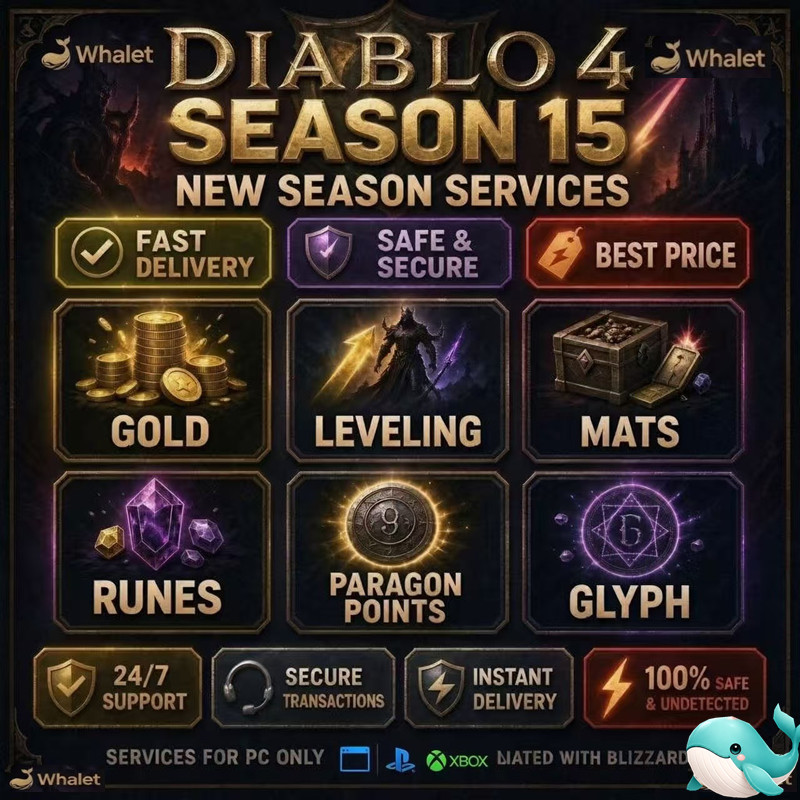 Diablo 4 Season 15💥Torment Boss Mats Gold LeveL Materials Pit Run🚀Virtual Item