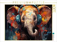 Calvendo Puzzle Elephant Trumpet | 1000 Pieces, Finished Size 25.2 × 18.9 In (64