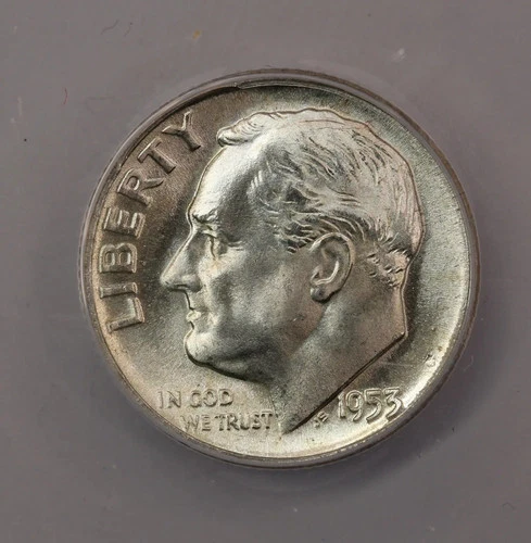1953 Roosevelt Dime ANACS MS65