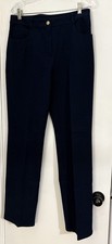 St John Women Navy Blue 5 Pocket, Trouser Yellow Label Designer USA Size 10