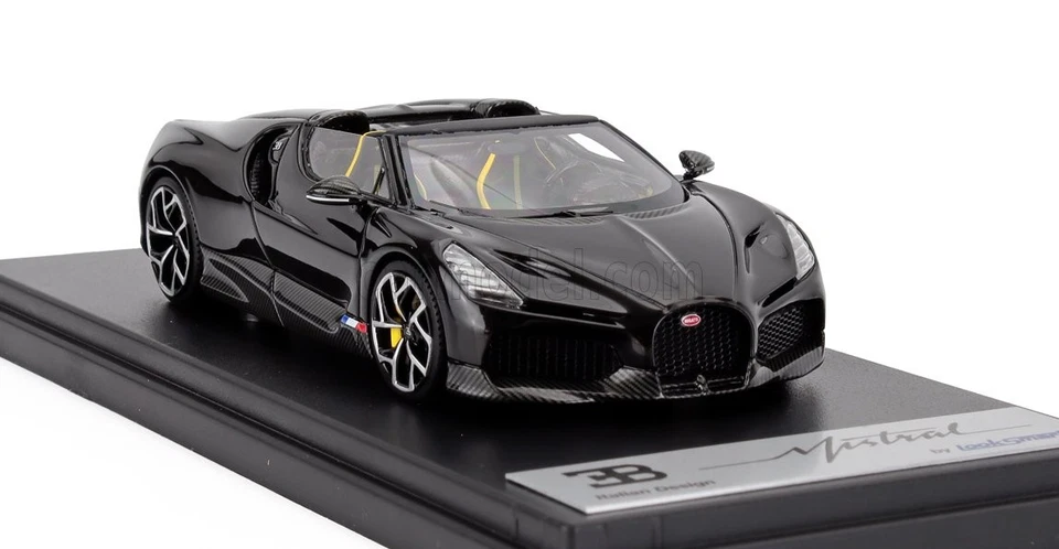 MODELLINO AUTO STATICO LOOKSMART BUGATTI MISTRAL W16 2023 NERO SCALA 1/43 - Immagine 4 di 4
