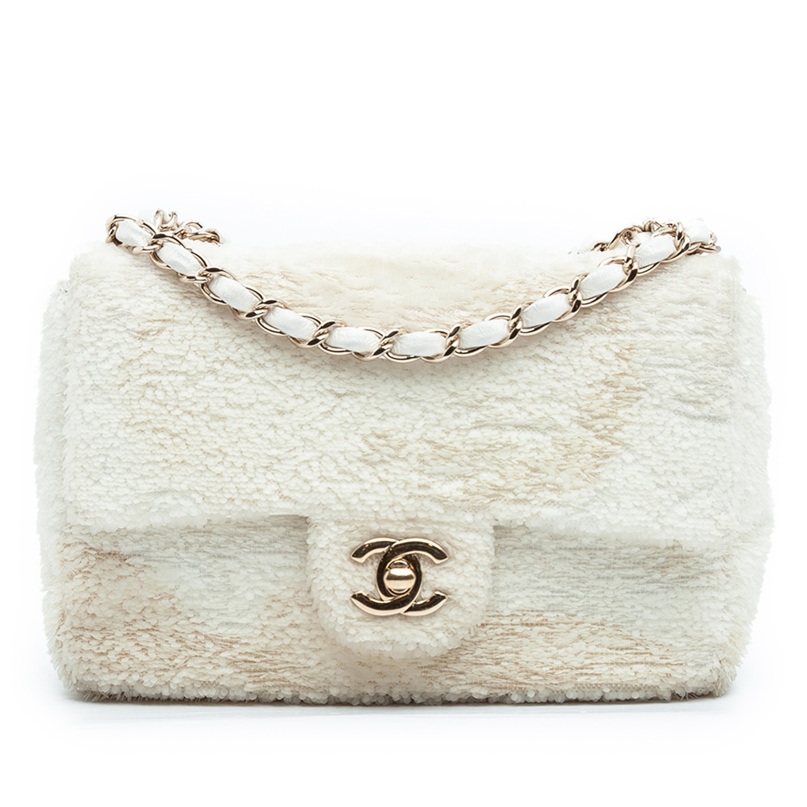 Authenticated Chanel Small Sequins Single Flap Li… - image 1