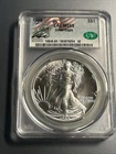 1988 S$1 CAC MS69 American Silver Eagle In Flag Label CAC Holder