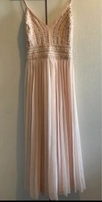 Lulus Glamorous Gala Blush Pink Embroidered Dress Size M In Excellent Condition