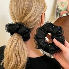 Sweet Floral Print Hair Scrunchies for Women, Cute Elastic Hair Bands, Fresh Sty