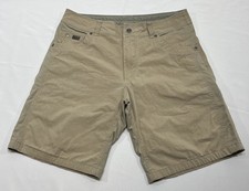 Kuhl Shorts Mens 34 Khaki Hiking Cargo Cotton Nylon Blend Utility Pockets Stain