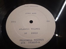 JIMMY WEBB El Mirage LP 1977 WHITE LABEL TEST PRESSING Rare ! JIMMY WEBB El Mirage LP 1977 WHITE LABEL TEST PRESSING Rare !