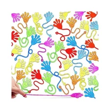 Individually Wrapped Glitter Sticky Hands, 48 Pack, 8 Colors, Perfect for