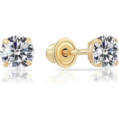 2,5 mm exquisite Laborgefertigte Diamant Ohrstecker in 14 Karat Gelbgold - D VS1