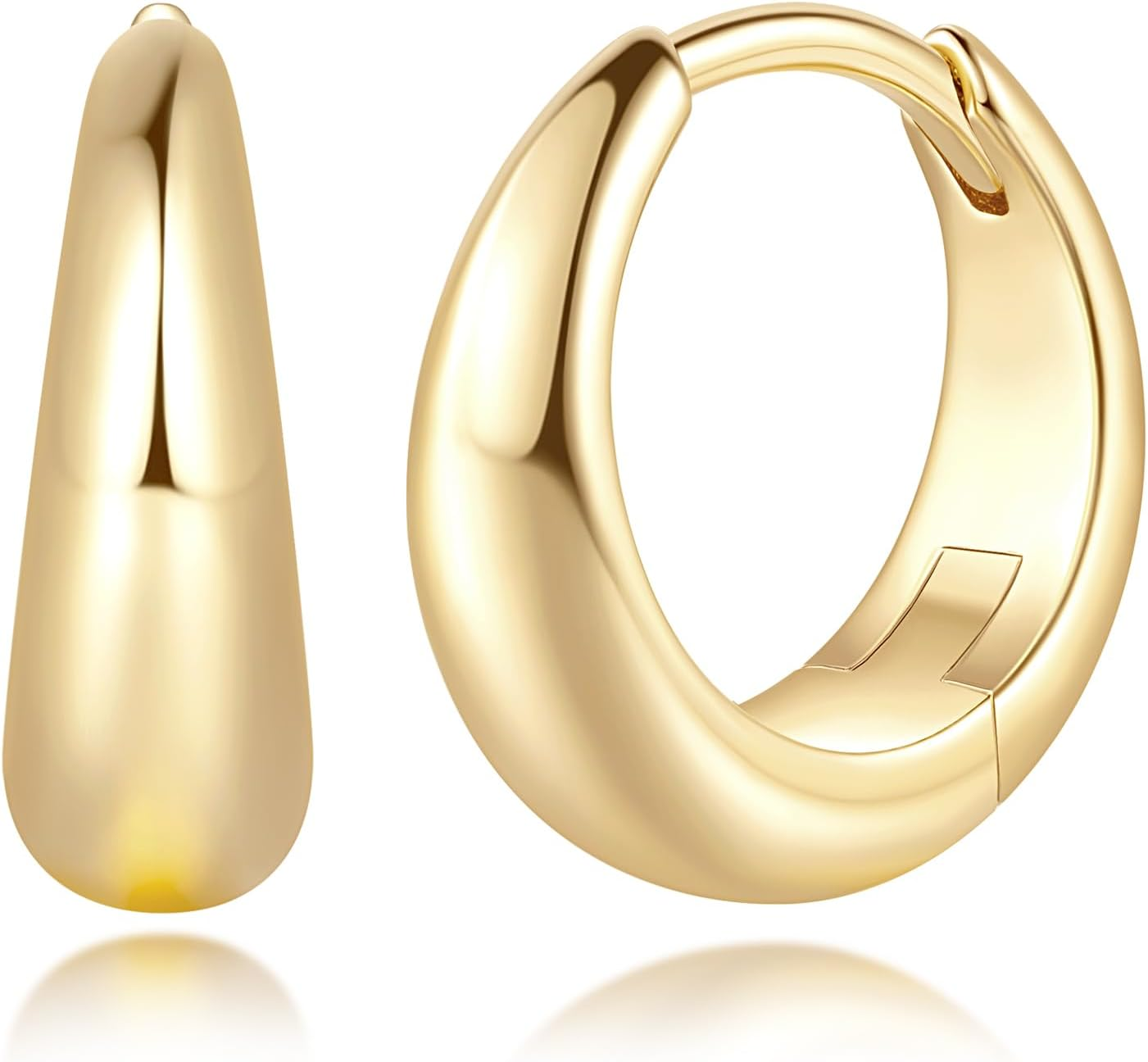 14K Gold Hoop Earrings Hypoallergenic Women's Jewelry-image