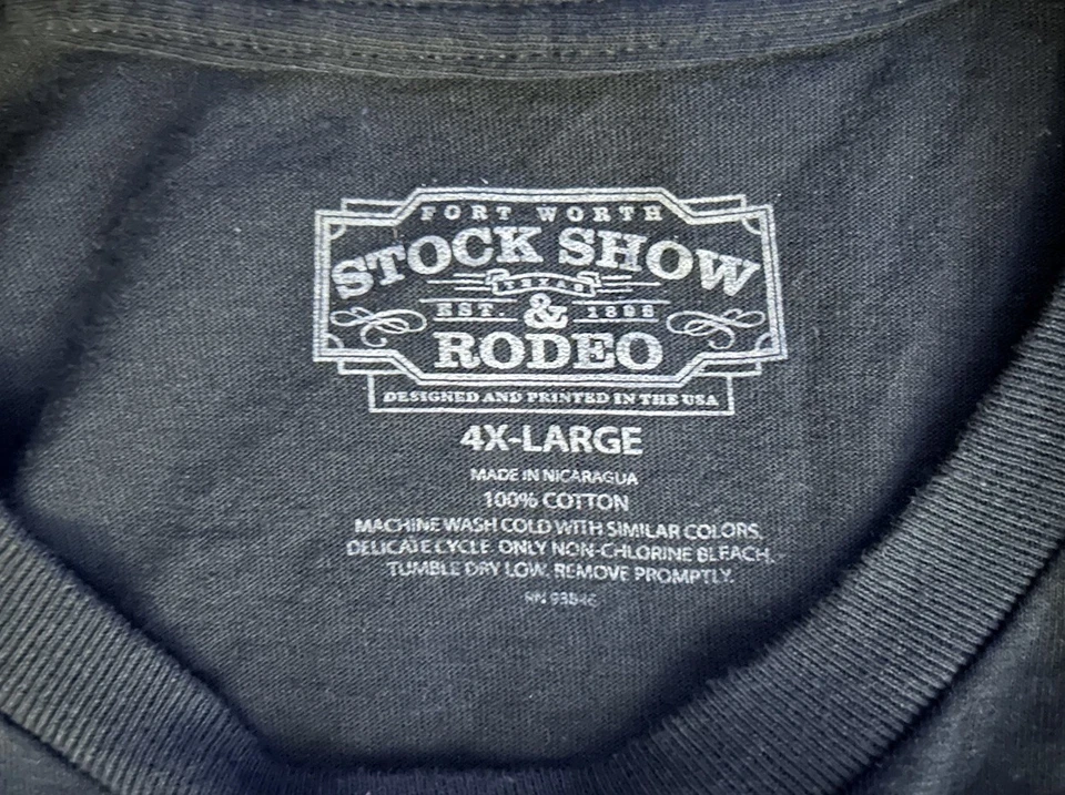 Fort Worth Texas Stock Show And Rodeo Black Graphic Long Sleeve T-Shirt 4XL - Image 3 of 4