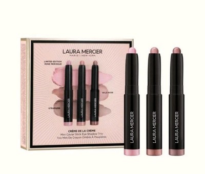 Laura Mercier Crème de la Crème Mini Caviar Stick Eye Shadow Trio AUTHENTIC New!