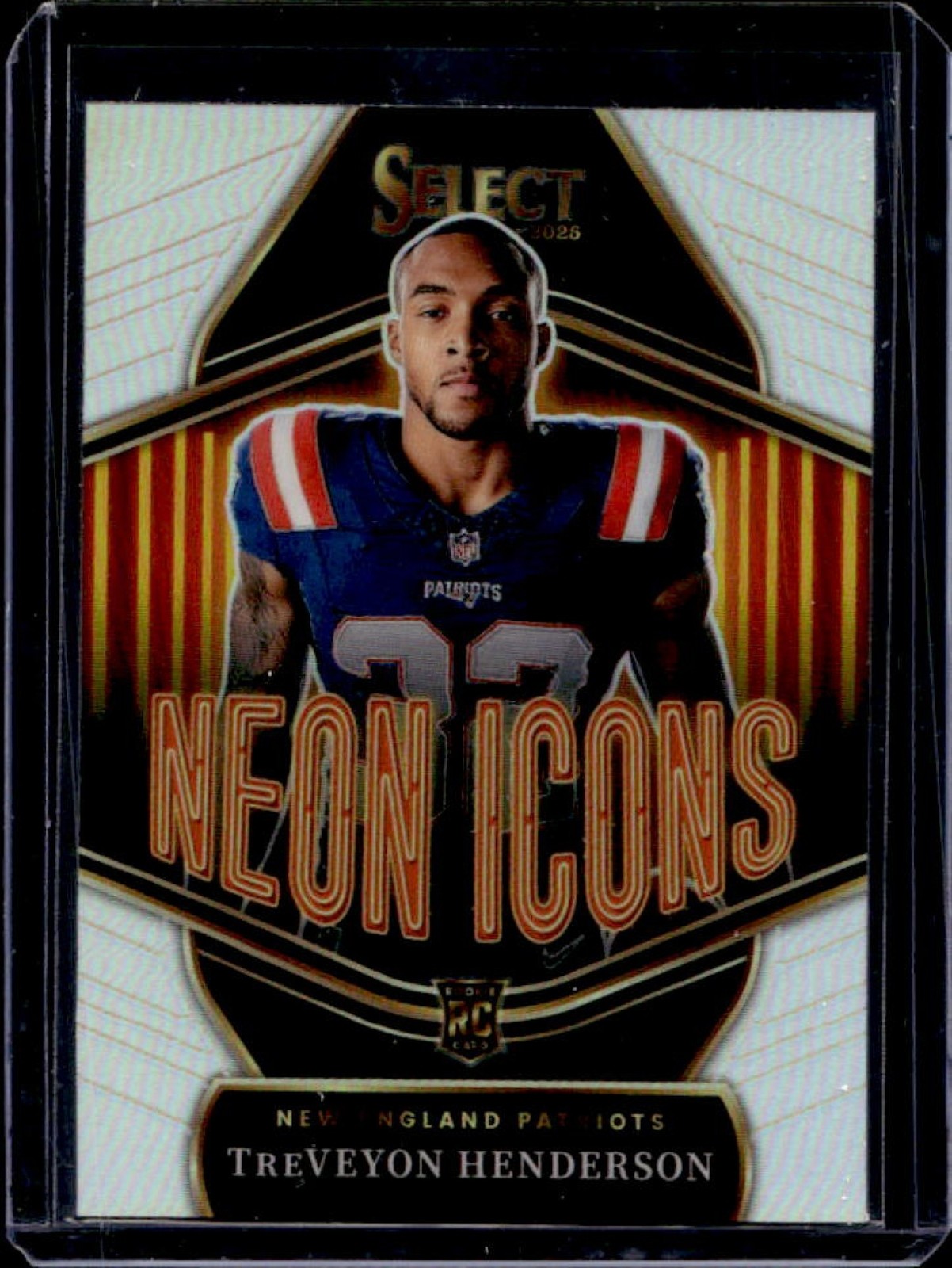 2025 Panini Select TreVeyon Henderson Neon Icons RC Silver Prizm #16 Patriots