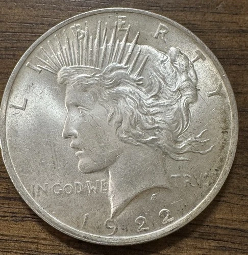 1922 $1 Peace Dollar AU Philadelphia Mint 90% Silver 10%