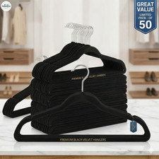 Slim Velvet Non Slip Clothes Hangers Space Saving Closet Organizer 50 Pack