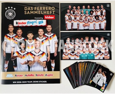 Komplett Set DFB Ferrero Sammelheft Teamsticker WM 2026 Sammelalbum + 62 Sticker