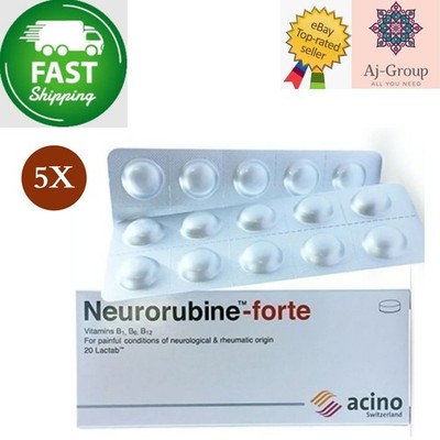 5 Pack X Neurorubine Forte With Vitamin B1, B6, B12 For Nerves  FAST SHIPPING 