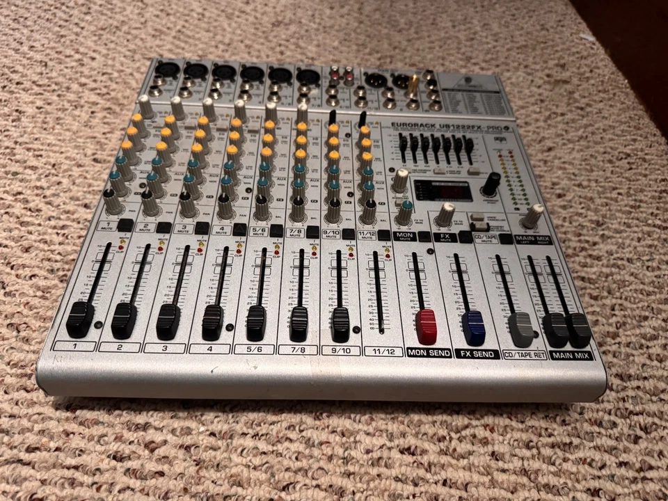Behringer Eurorack UB1222FX-Pro Mic/Line Mixer w/Multi FX Processor ~Power On~ - Image 2 of 3