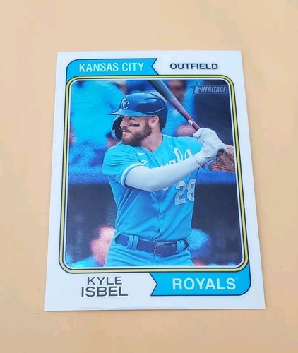 2023 Topps Heritage Chrome 1/999 Kyle Isbel #535 High Number First Print SP - Picture 2 of 4