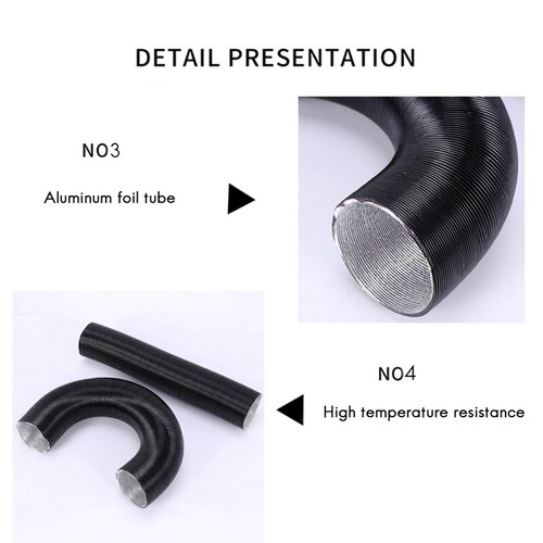 60mm Car Auto Heater Pipe Duct T Piece Warm Air Outlet Vent Hose Clips Set2826 - Imagen 5 de 8