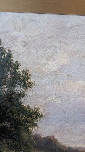 Antique M.E. Dockree Oil On Canvas Painting 19th Century "Lane Near Dartmouth" - Picture 13 of 24