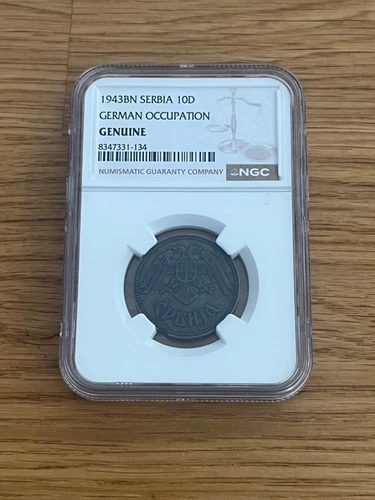 1943BN Serbia 10D German Occupation  NGC Genuine